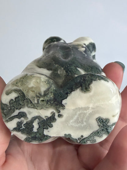 Moss Agate Goddess Statement Torso Carving – 544g - 12.5cm