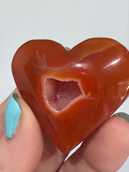 Carnelian Agate Geode Heart C -