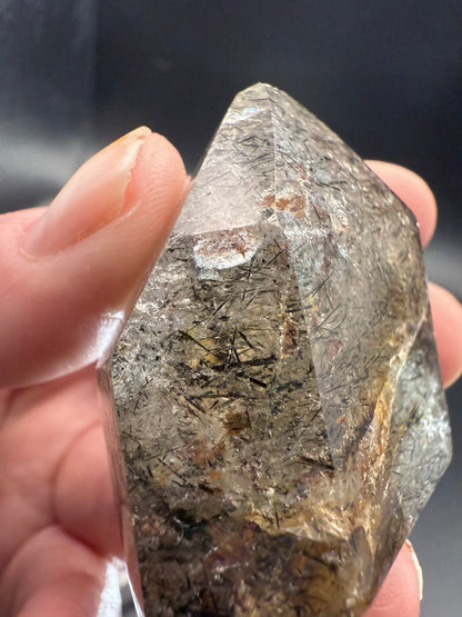 Black Rutile Quartz Freeform with Inclusions