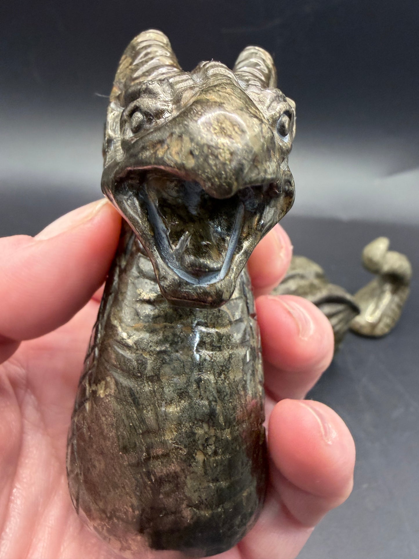Pyrite Dragon Carving