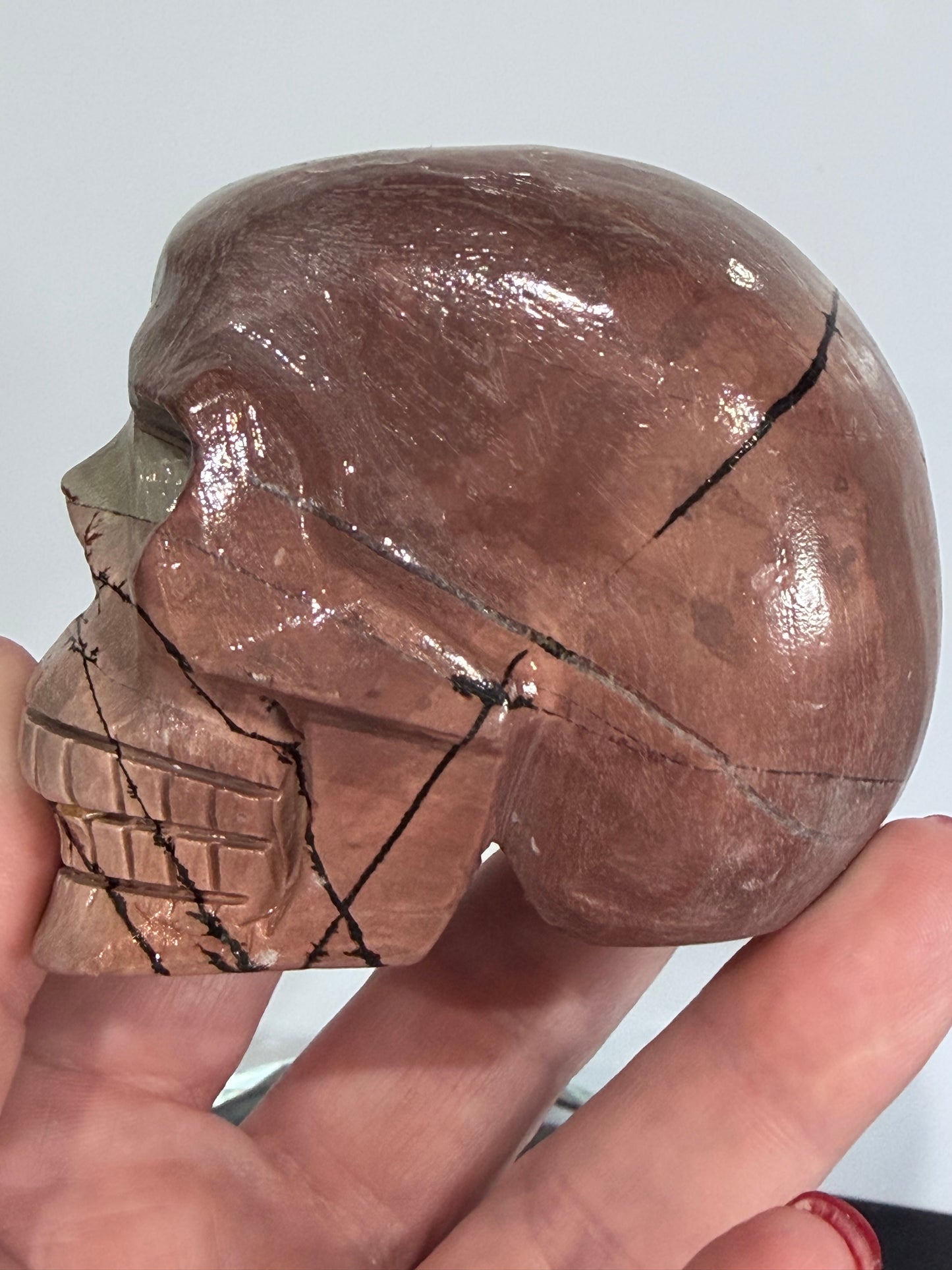 Picture Jasper Skull Carving – 407g
