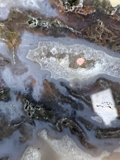 Moss Agate Slab on stand