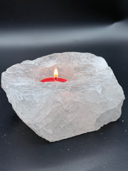 Clear Quartz Candle Holder