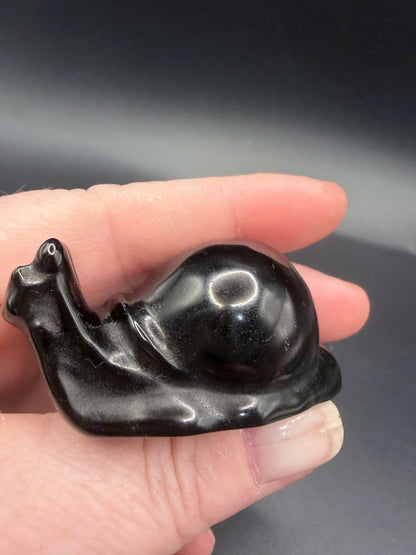 Black Obsidian Snail – Crystal Carving (5cm)