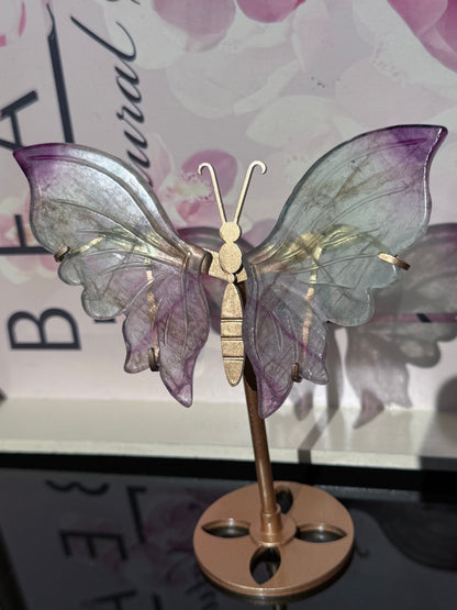Beautiful Green and Purple Fluorite Butterfly