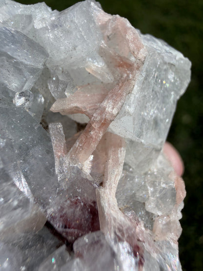 Jalgaon Apophyllite Cluster with Peach Stilbite, Heulandite & Chalcedony – India