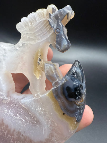 Agate Unicorn on Stand