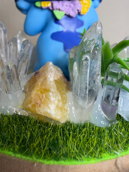 Stitch Crystal Garden USB Lamp – Approx. 11 cm Base