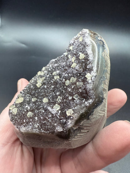 Red Amethyst with Calcite Cubes