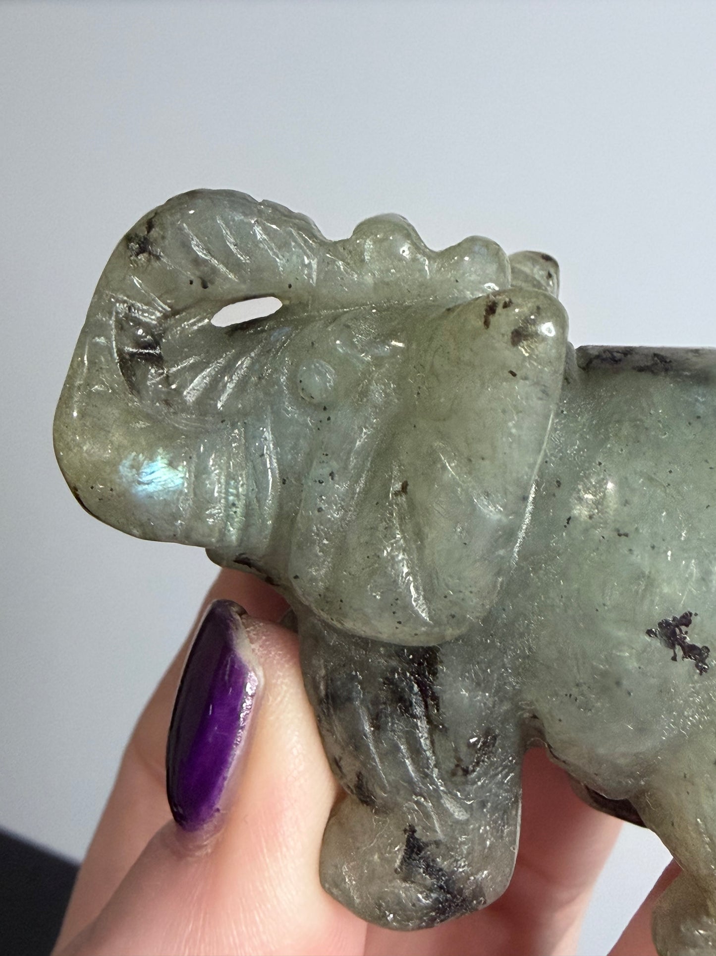 Labradorite Elephant Carving