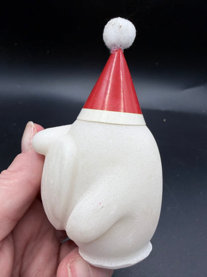 Christmas Gnome White Marble Carving with Santa Hat – 8 cm