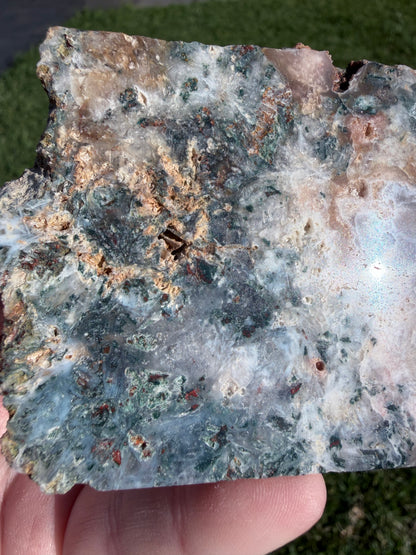 Pink Amethyst with Moss Inclusions Freeform 340g | Rare Druzy Specimen