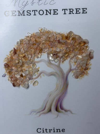 Citrine Gemstone Tree Framed Crystal Art | 15 x 20cm