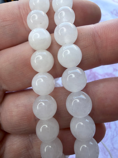 White Jade Bracelet – 8mm (Stretch)