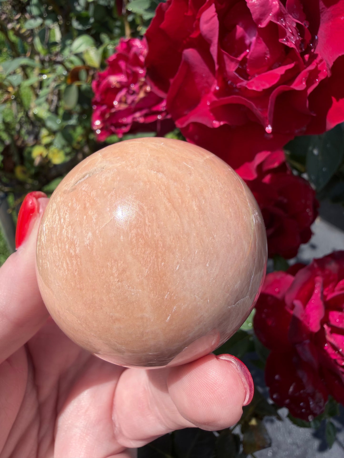 Peach Moonstone Sphere – 5.2cm | 190g