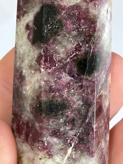 Pink Tourmaline in Quartz Crystal Tower – 8.2cm | 65g A