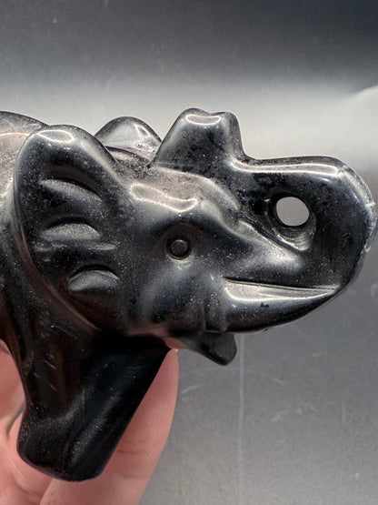 Black Obsidian Elephant