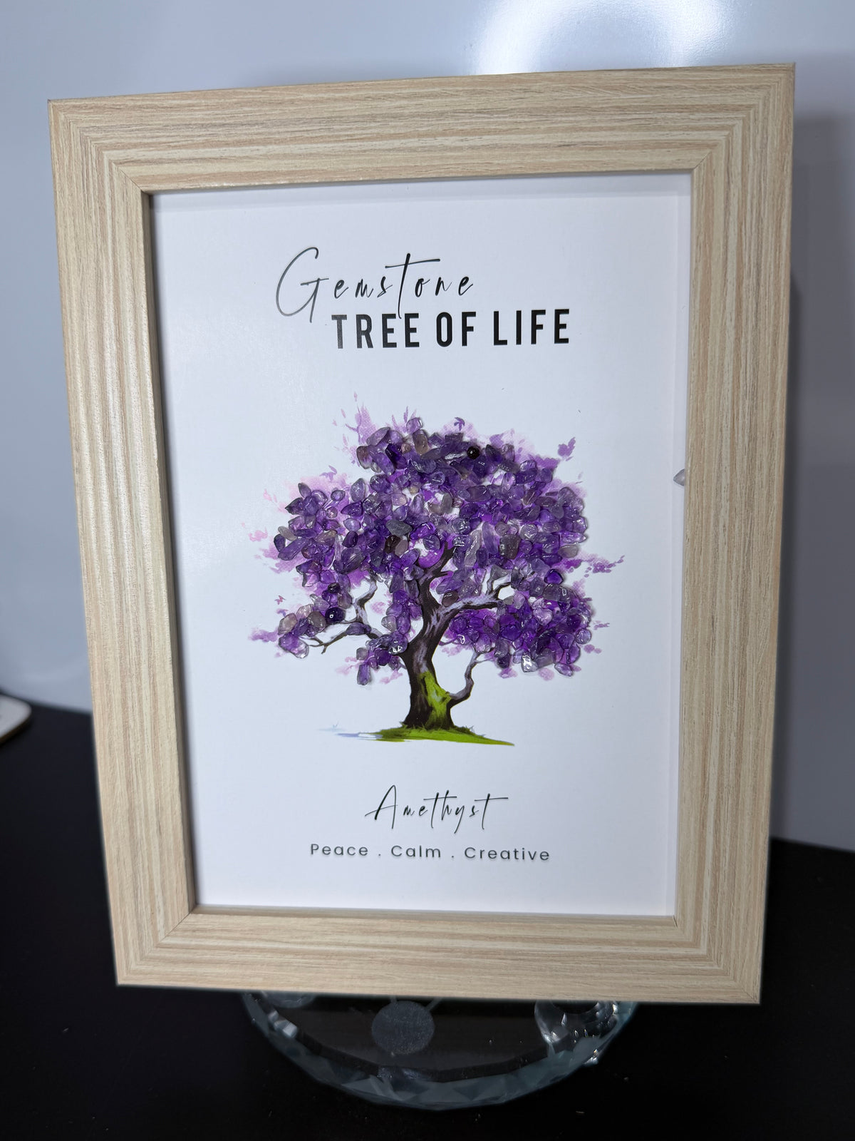 Amethyst Gemstone Tree of Life Framed Crystal Art | 15 x 20cm