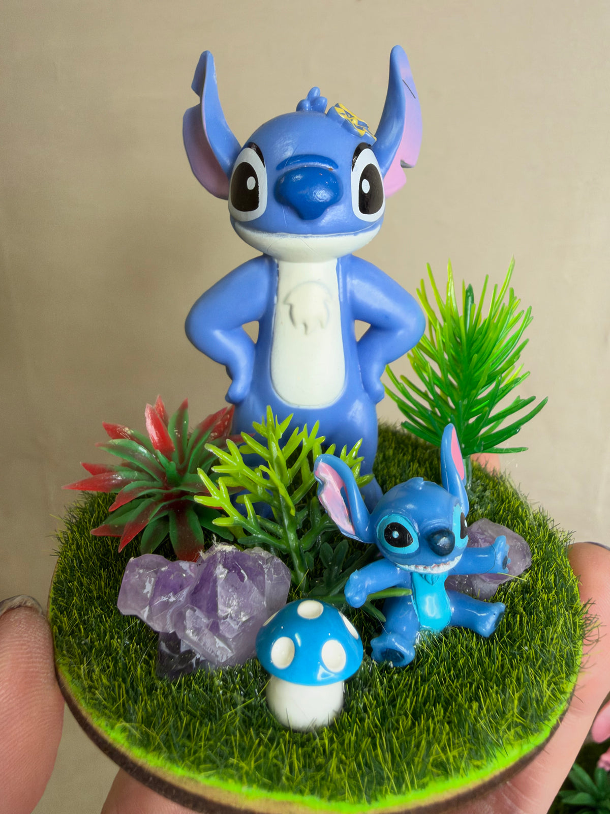Stitch Amethyst Crystal Garden – 6cm Base