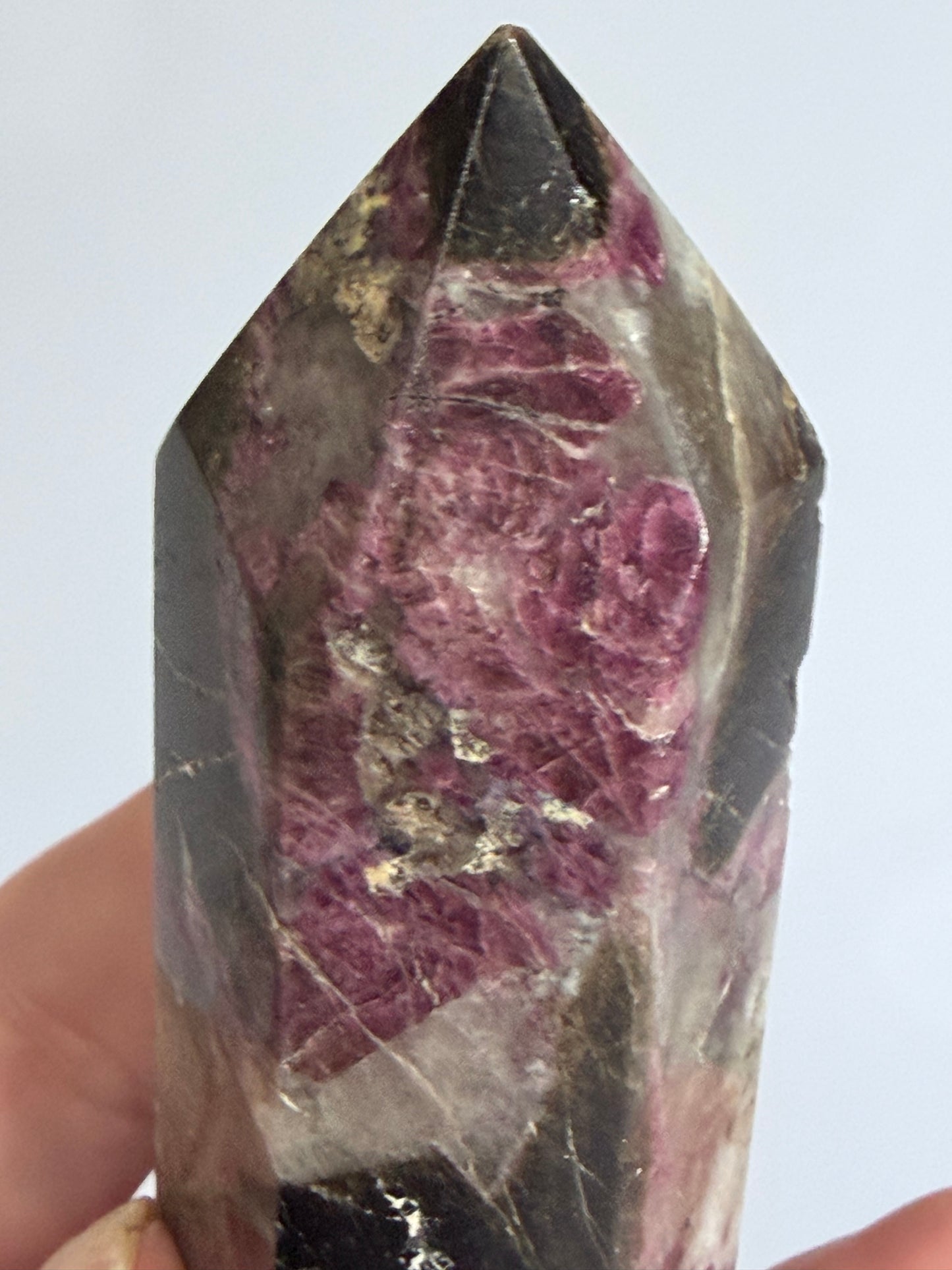 Pink Tourmaline in Quartz Crystal Tower – 9.2cm | 155g D
