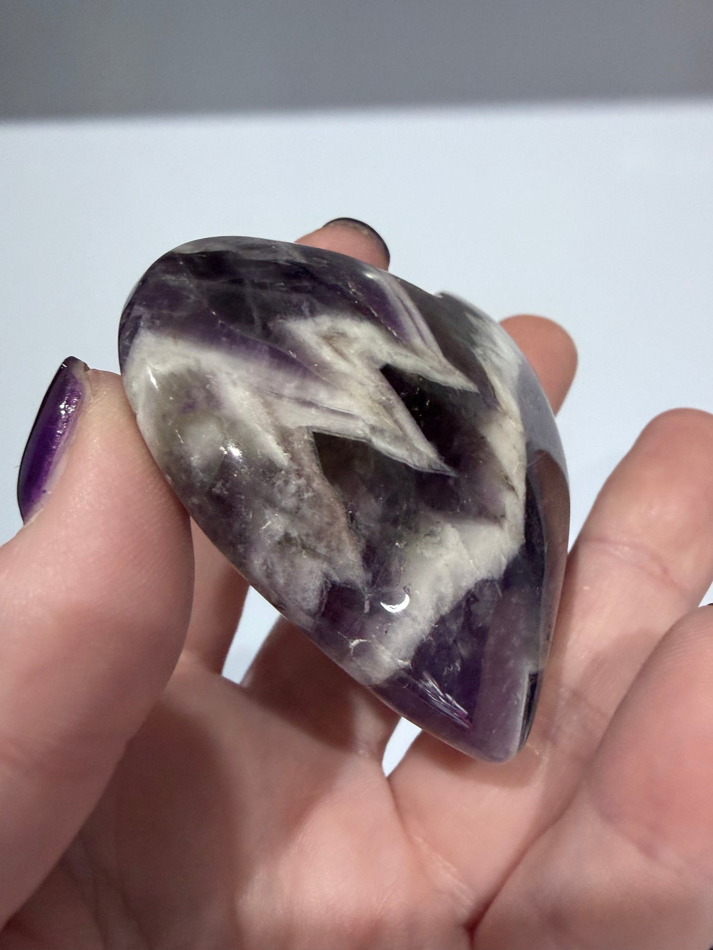 Chevron Amethyst Heart B