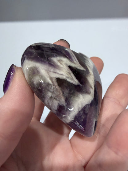 Chevron Amethyst Heart B