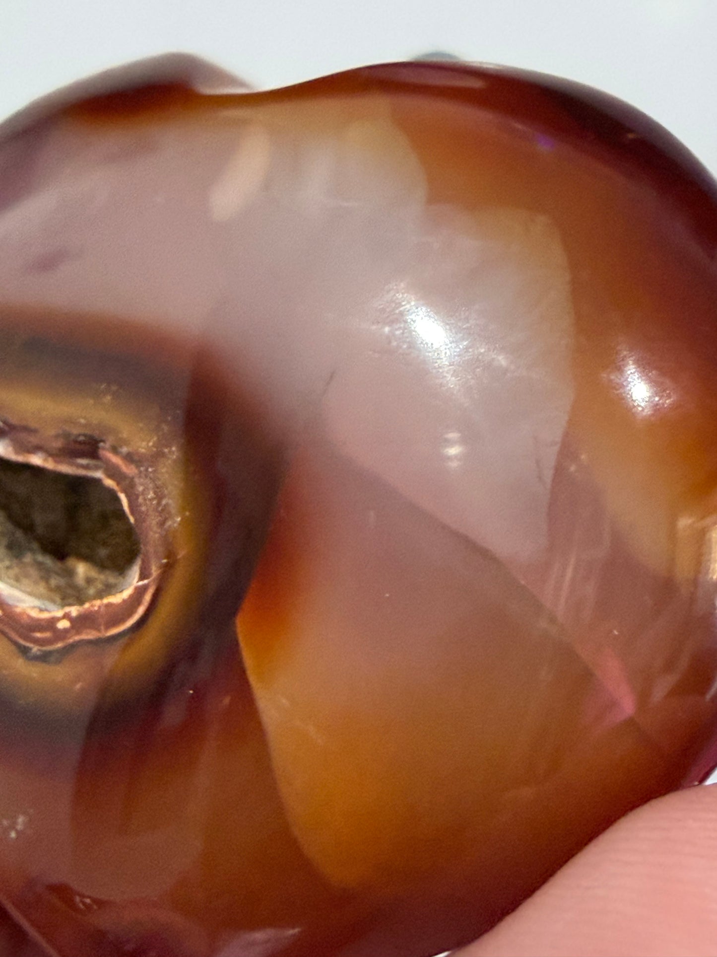 Carnelian Agate Heart with Natural Geode B -