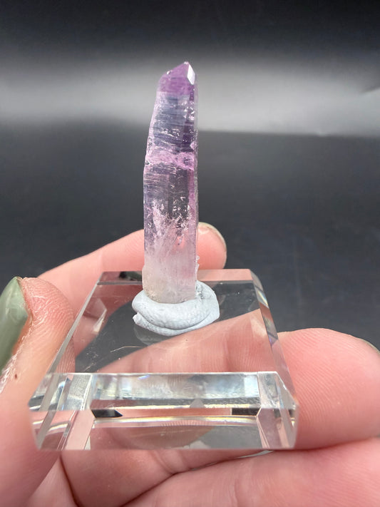 Vera Cruz Amethyst Point on Glass Display