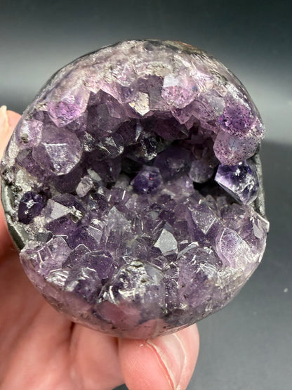 Amethyst Geode Sphere – A Grade (Rare Green Banding) B