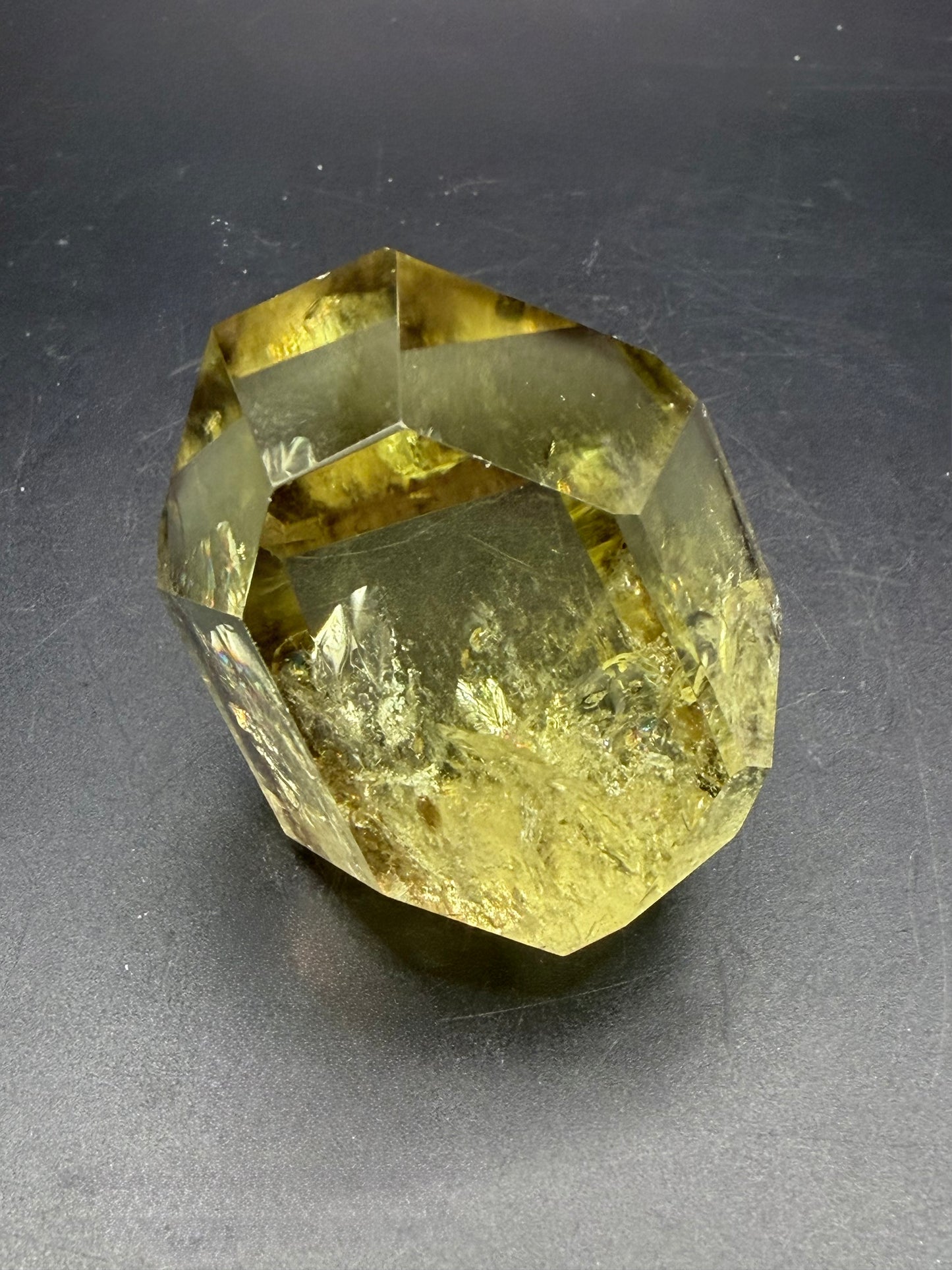 Golden Citrine Freeform — High Clarity with Rainbow Inclusions