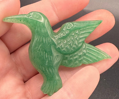 Green Aventurine Hummingbird Carving