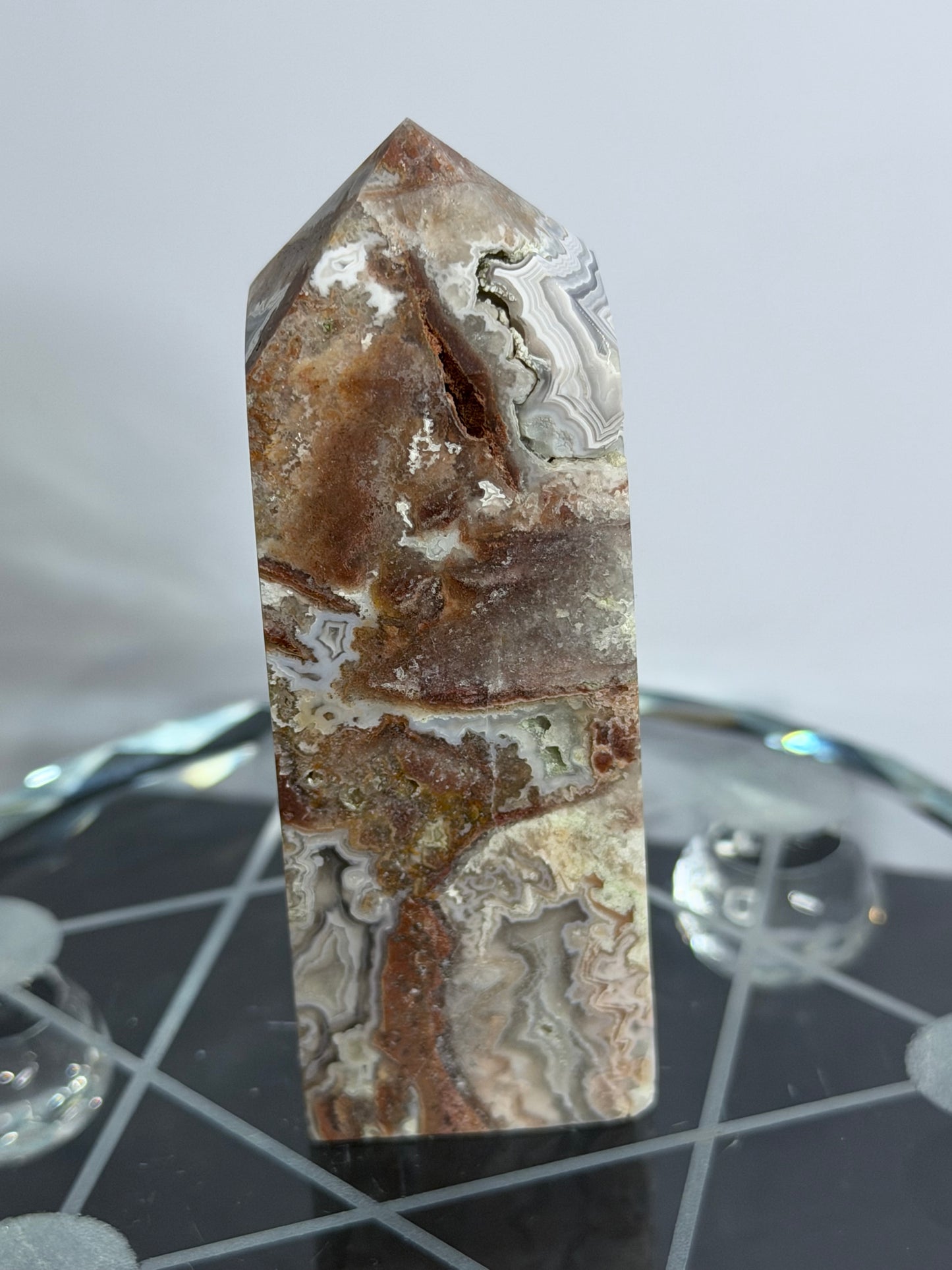 Mexican Lace Agate Tower A -