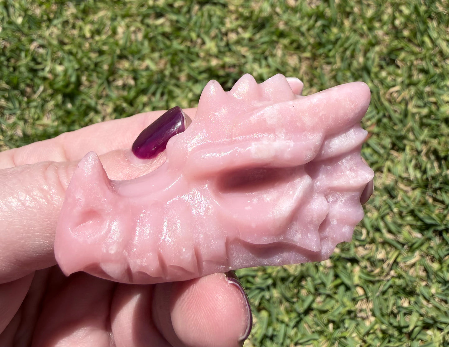 Pink Opal Dragon Head
