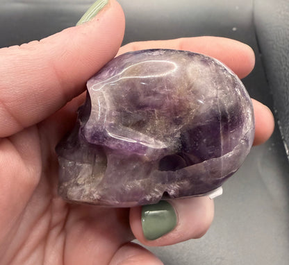 Dream Amethyst Skull Carving – 130g | 5.6 × 4.2cm