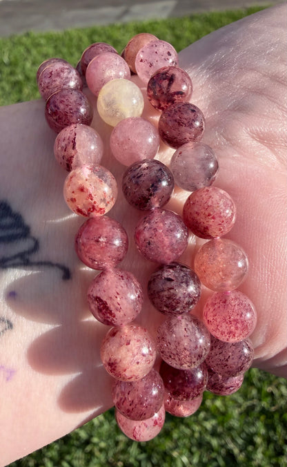 High Quality 8mm Strawberry Quartz Bracelet