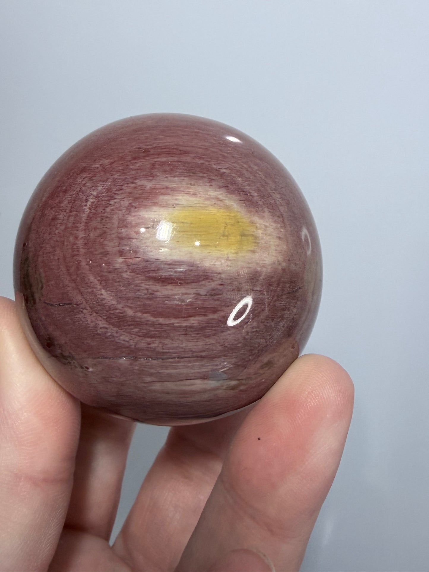 Pink Petrified Wood Sphere – 180g | 5cm