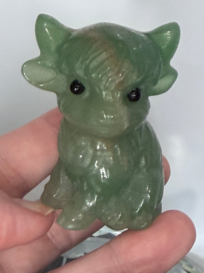 Green Aventurine Sitting Cow Carving – 6cm