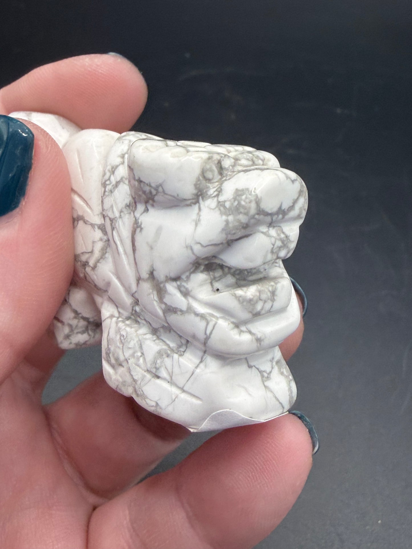 Howlite Dragon Carving – Calm & Strength