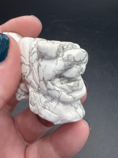 Howlite Dragon Carving – Calm & Strength