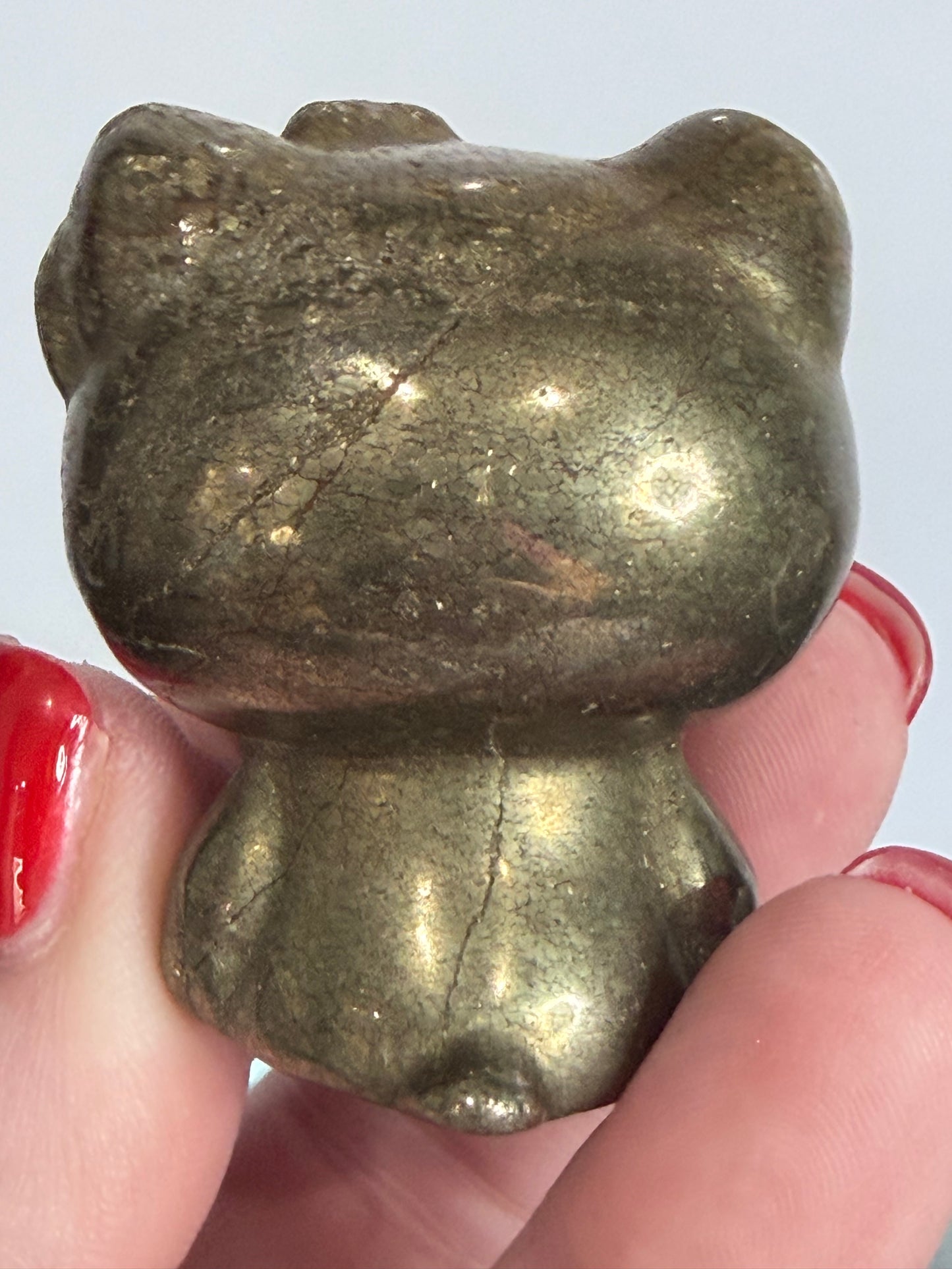 Hello Kitty Pyrite Crystal Carving – 5cm