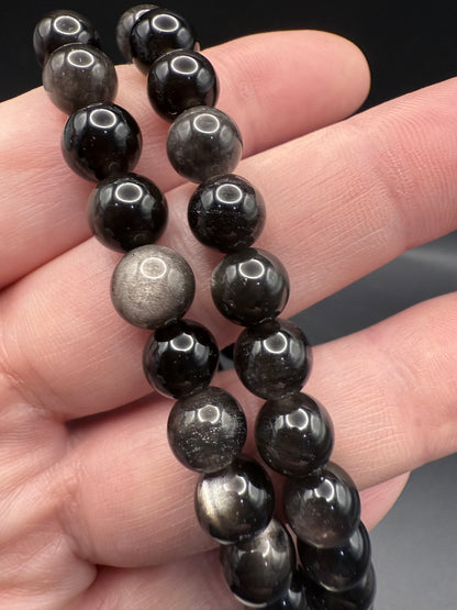 Silver Sheen Obsidian Bracelet