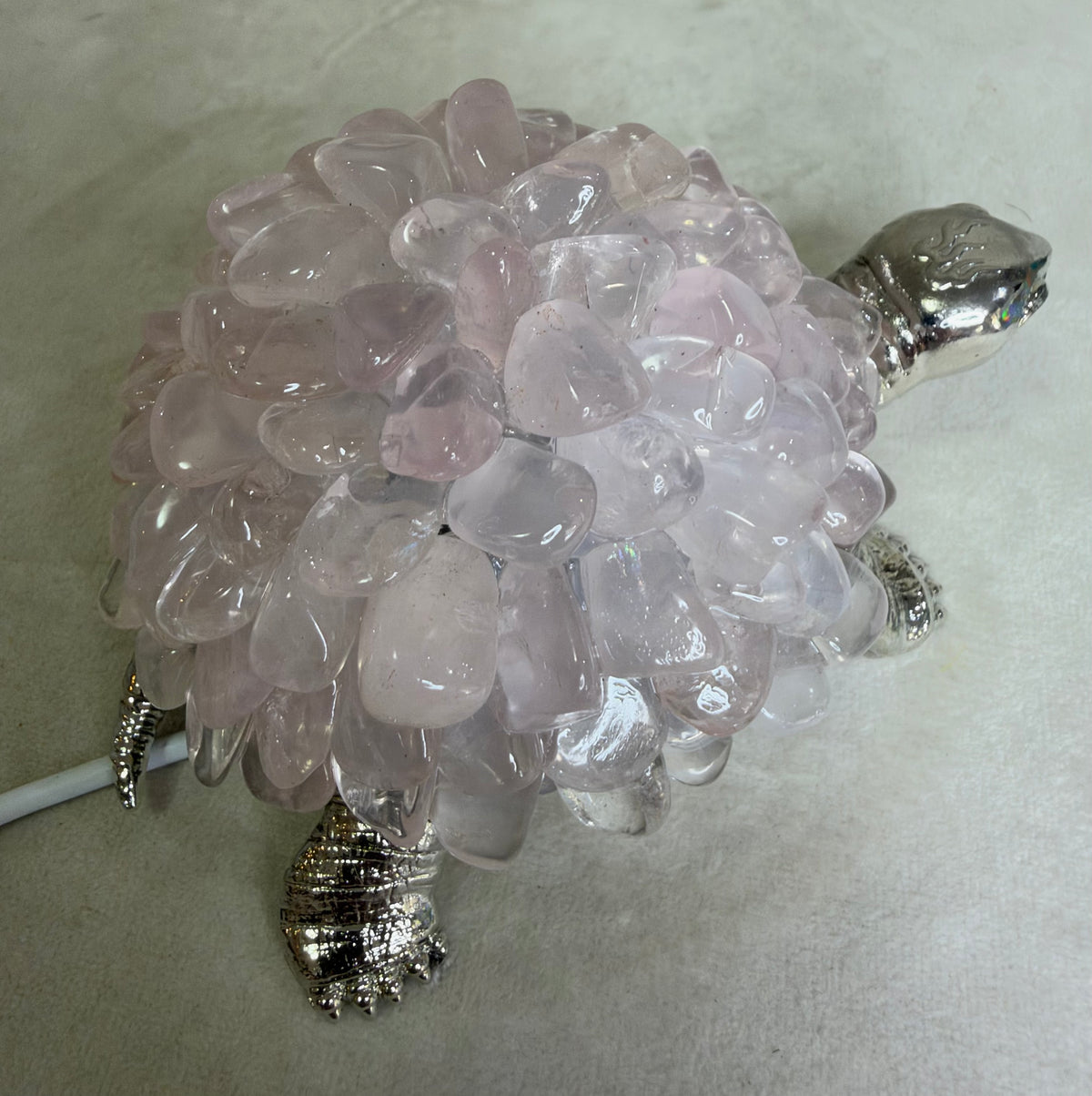 Rose Quartz Turtle Colour Changing USB Lamp