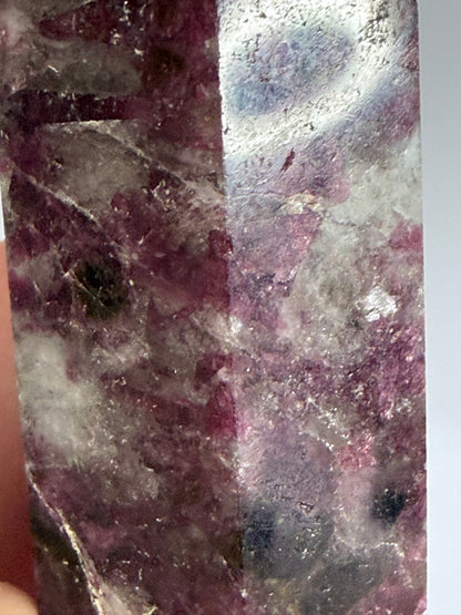 Pink Tourmaline in Quartz Crystal Tower – 8.2cm | 65g A