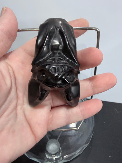 BLACK OBSIDIAN BAT ON STAND (A)