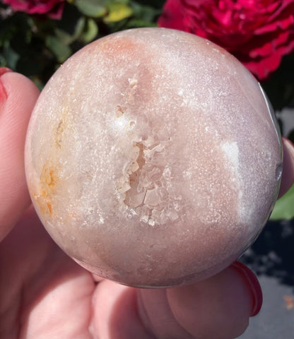 Flower Agate Sphere with Druzy Pocket – 5 cm | 161 g