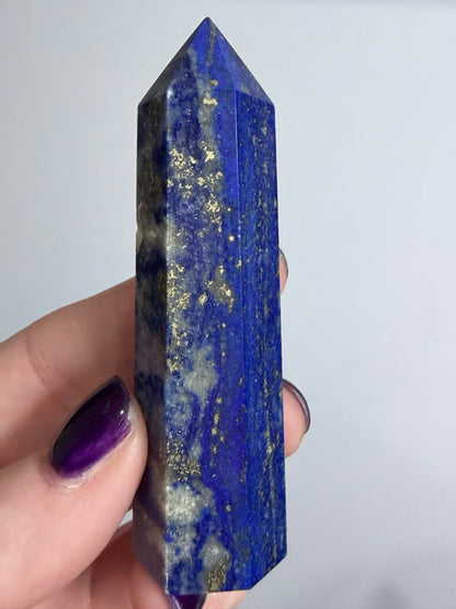 Lapis Lazuli Point | Natural Pyrite Inclusions A