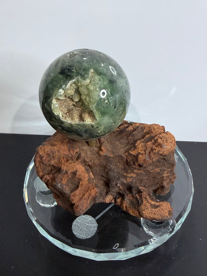 Botryoidal Prehnite with Epidote & Calcite Sphere B - 5cm