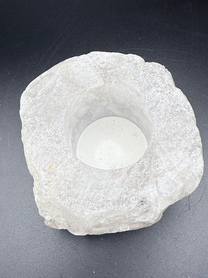 Clear Quartz Raw Candle Holder