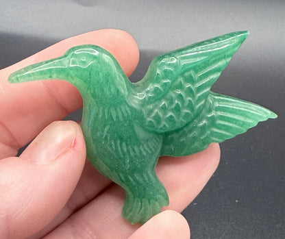 Green Aventurine Hummingbird Carving