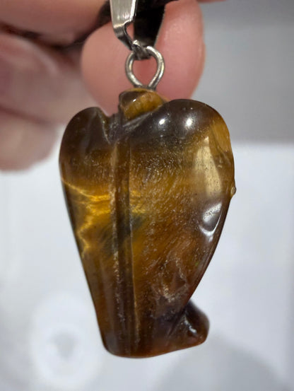 Tiger’s Eye Angel Crystal Pendant – 2.2 × 1.6 cm B
